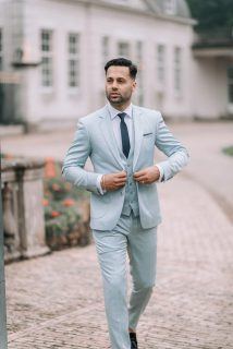 Alberto Axu blauw trouwpak