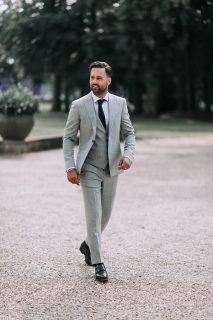 Alberto Axu licht grijs trouwpak