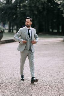 Alberto Axu licht grijs trouwpak