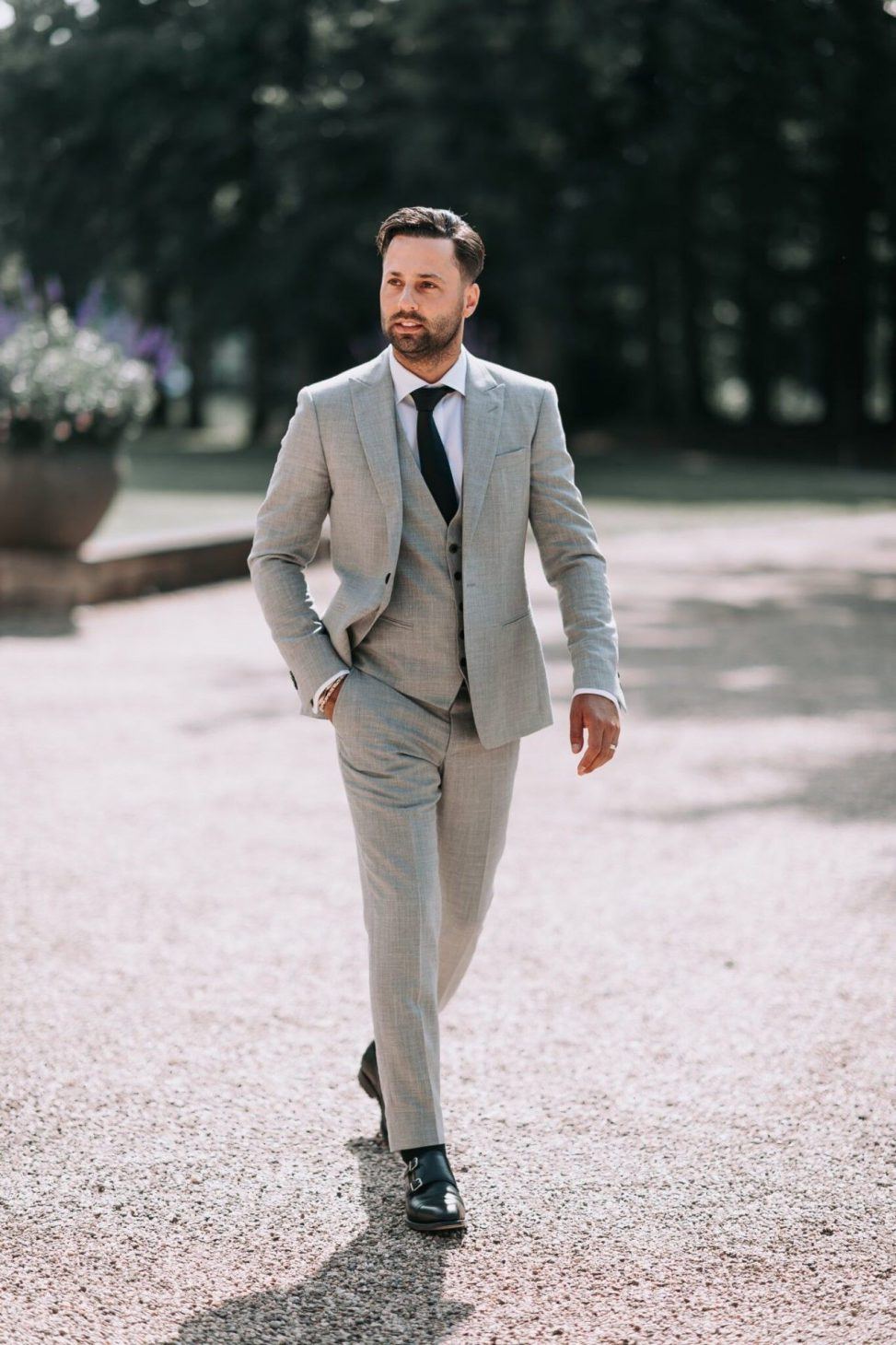 Alberto Axu licht grijs trouwpak