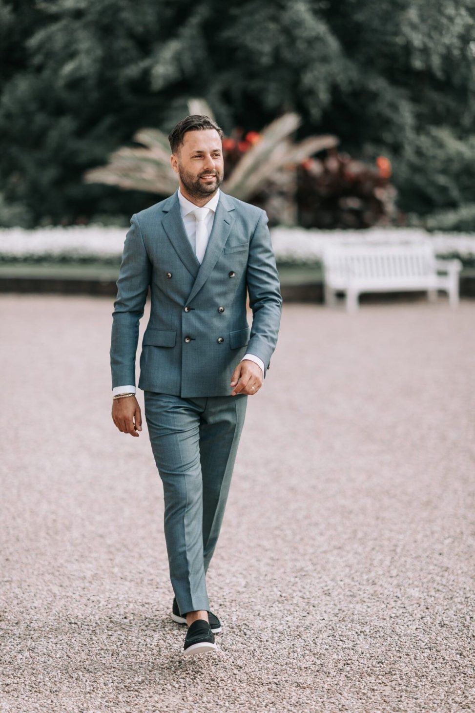 Alberto Axu turquoise trouwpak