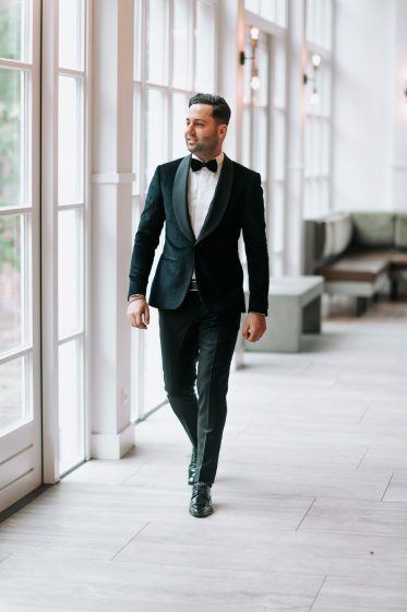 Alberto Axu zwart fluwelen trouwpak