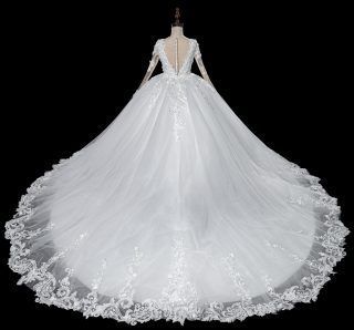 Communiejurk miranda prinses jurk lange sleep achterkant