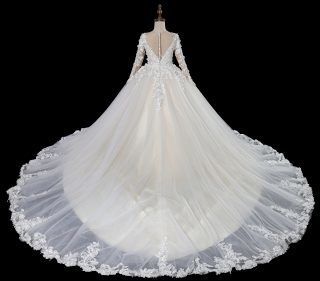 Communiejurk Julisa lange sleep beige