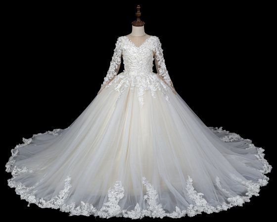 Communiejurk Julisa lange sleep beige