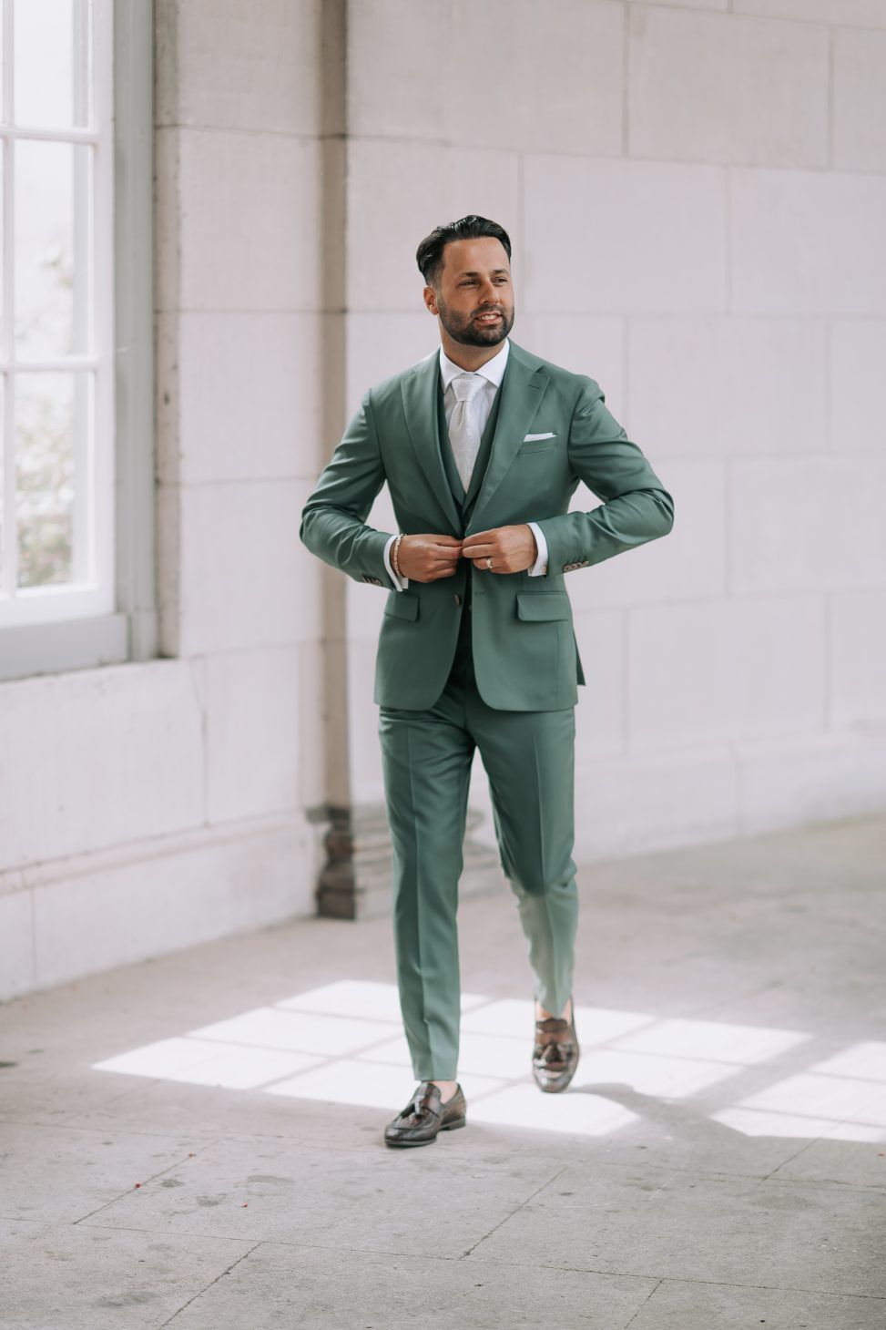 Groene trouwpak carnet maatpak