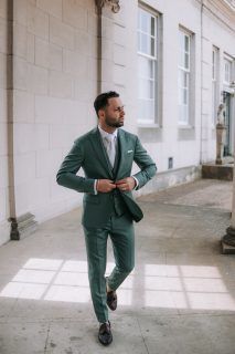 Groene trouwpak carnet maatpak