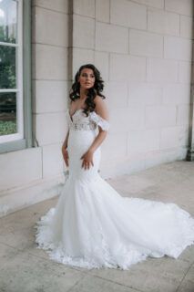 Hosai trouwjurk zijkant alberto axu