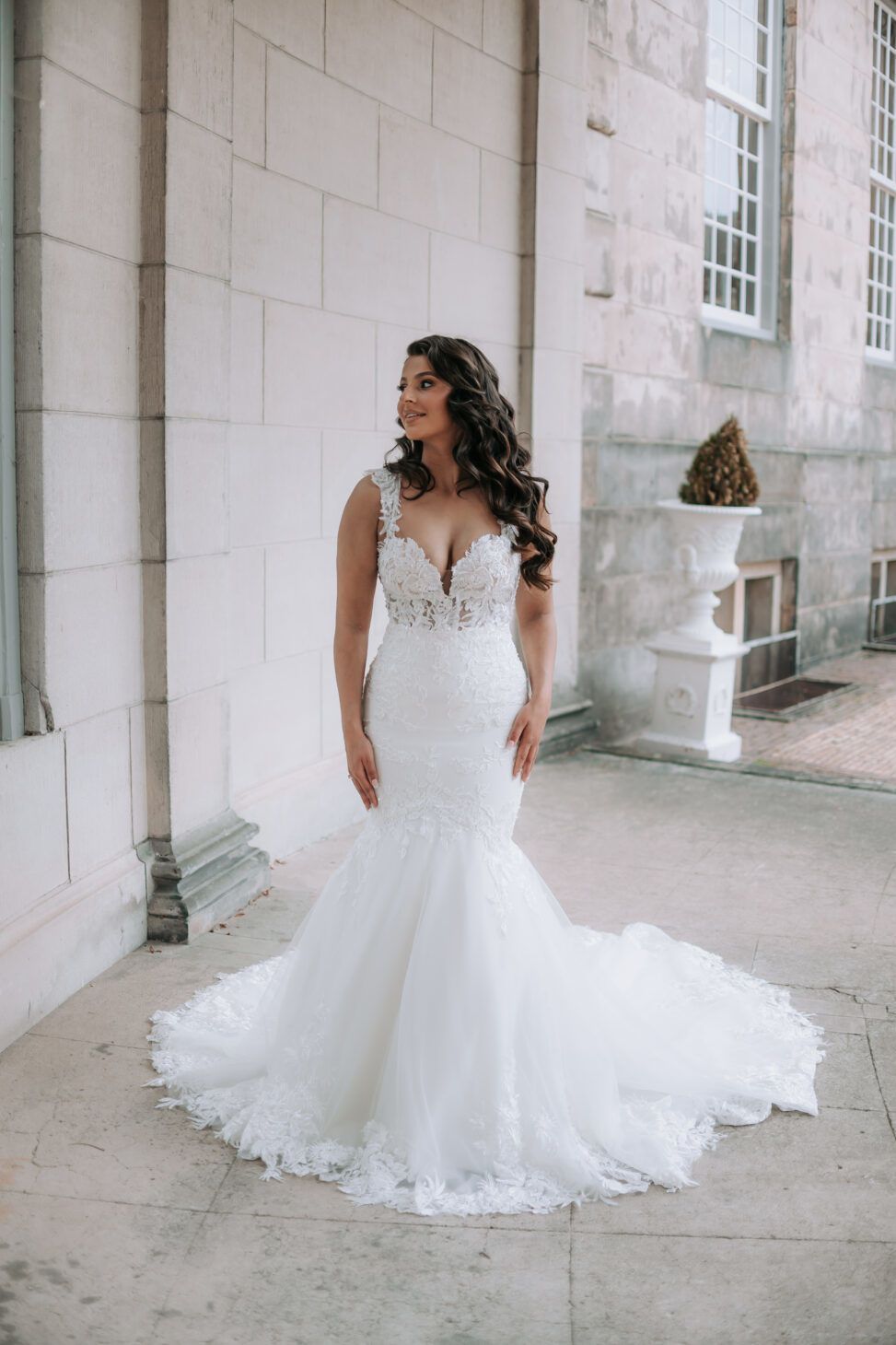 Hosai trouwjurk lange sleep