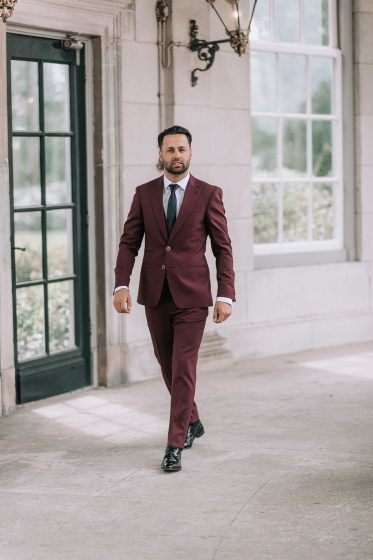 Bordeaux trouwpak maatpak scabal