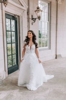 A-lijn trouwjurk alberto axu voorkant