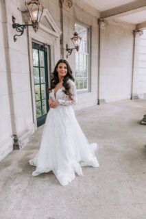 A-lijn trouwjurk alberto axu voorkant