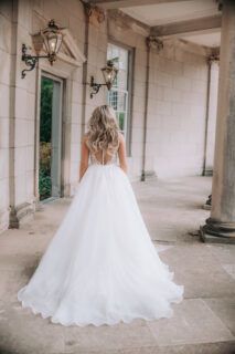 Zeemeermin trouwjurk alberto axu arma afklikbare rok achterkant