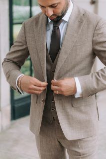 Loro Piana trouwpak bruin maatpak