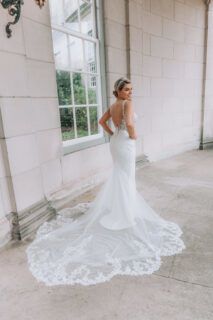 Roos trouwjurk alberto axu