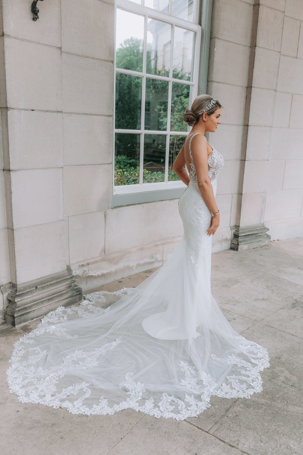 Roos trouwjurk alberto axu