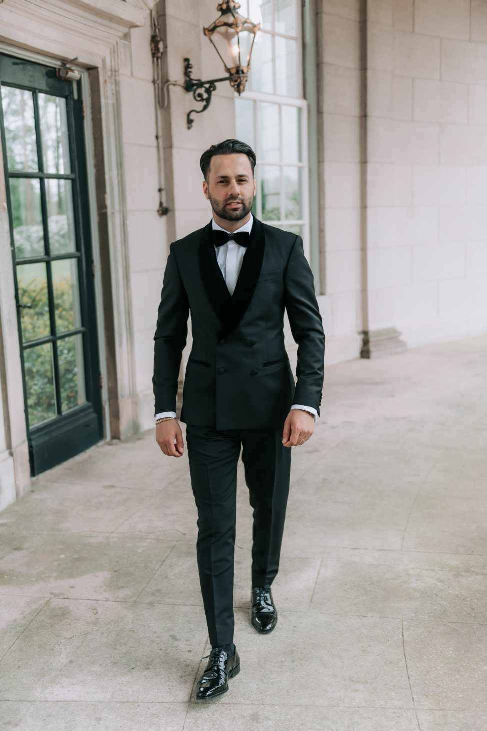 double breasted Zwart smoking maatpak trouwpak