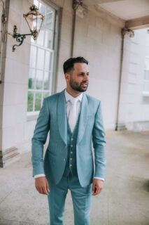 Ice blue trouwpak maatpak alberto
