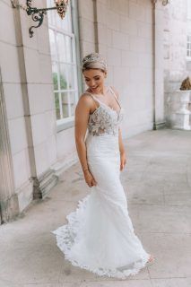 Alberto Axu trouwjurk zeemeermin roos