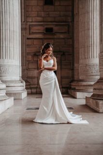 trouwjurk satijn met corset lijf