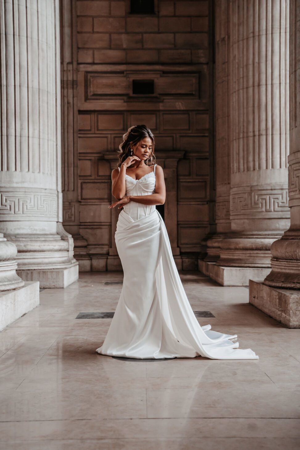 trouwjurk satijn met corset lijf