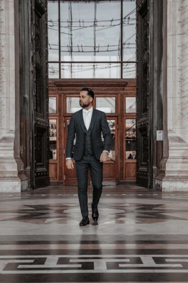 alberto axu donker groen 3 delig trouwpak