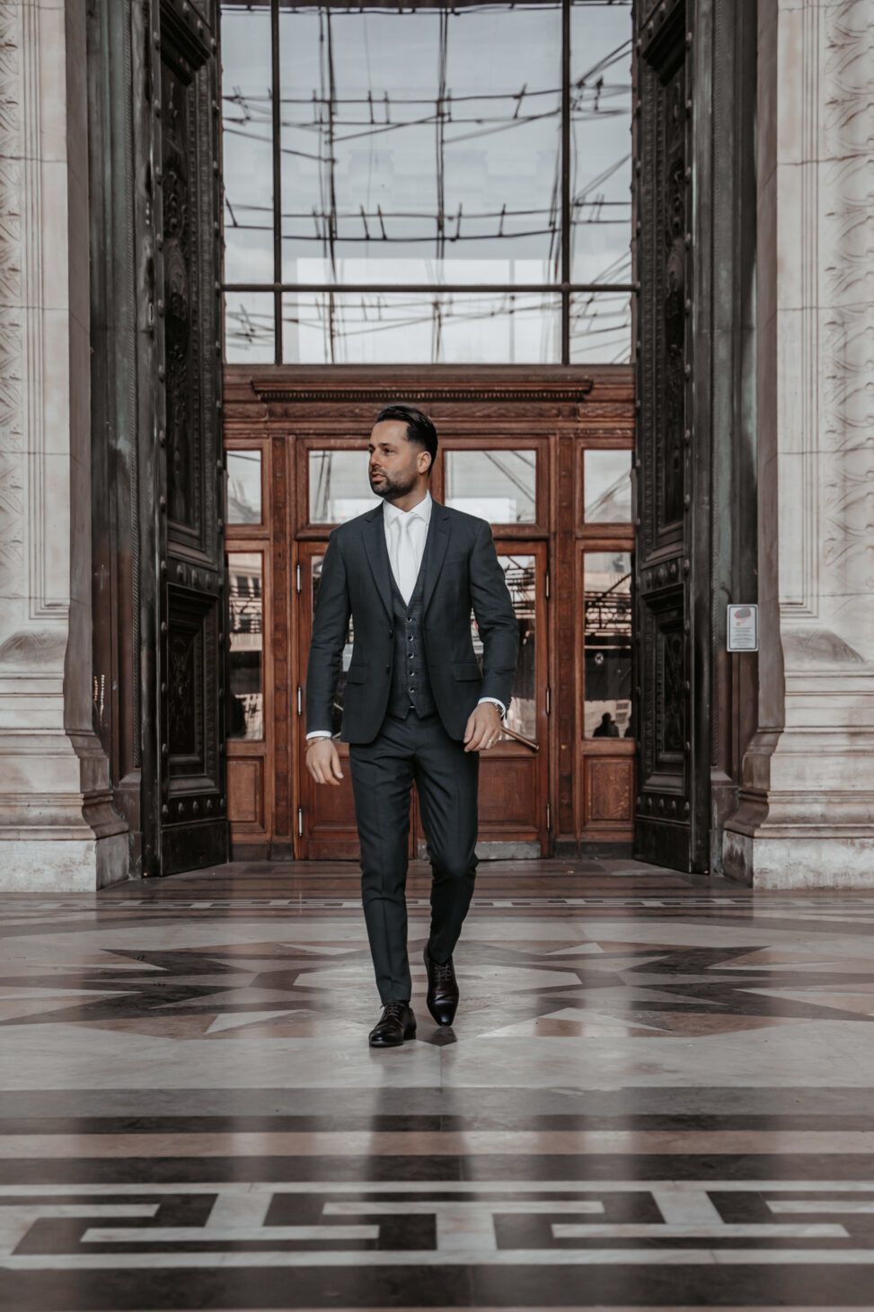 Donker groen trouwpak alberto axu