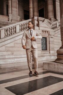 beige trouwpak alberto zomer 2023