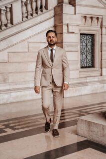 beige trouwpak alberto zomer 2023 H&S stof