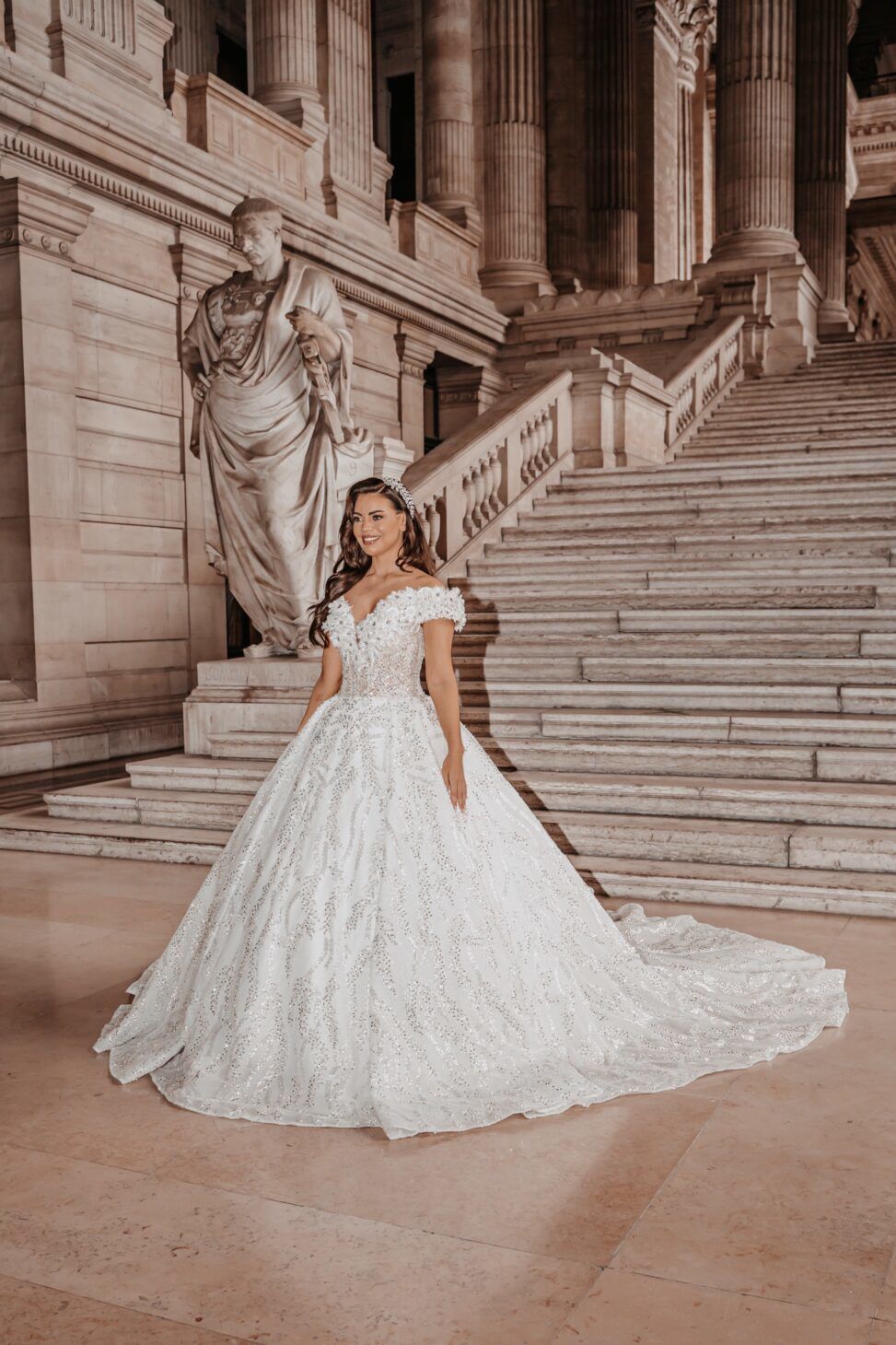 Prinses trouwjurk off shoulder 2023