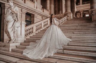 Glitter trouwjurk alberto axu