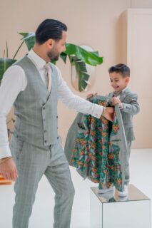 mint groene trouwpak kinderpak vader en zoon