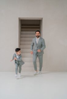 mint groene trouwpak kinderpak vader en zoon