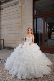 Trouwjurken Collectie 2024 Alberto Axu Organza Prinses jurk