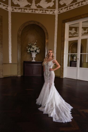 silver steentjes Trouwjurken Collectie 2024 2025 Alberto Axu 22