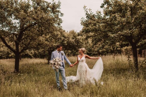 melanie en rick 2024 trouwjurk met afklikbare rok