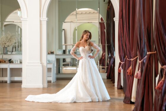 A lijn trouwjurk alberto axu