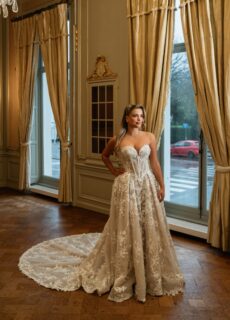 trouwjurk Elise alberto axu couture nude blush beige