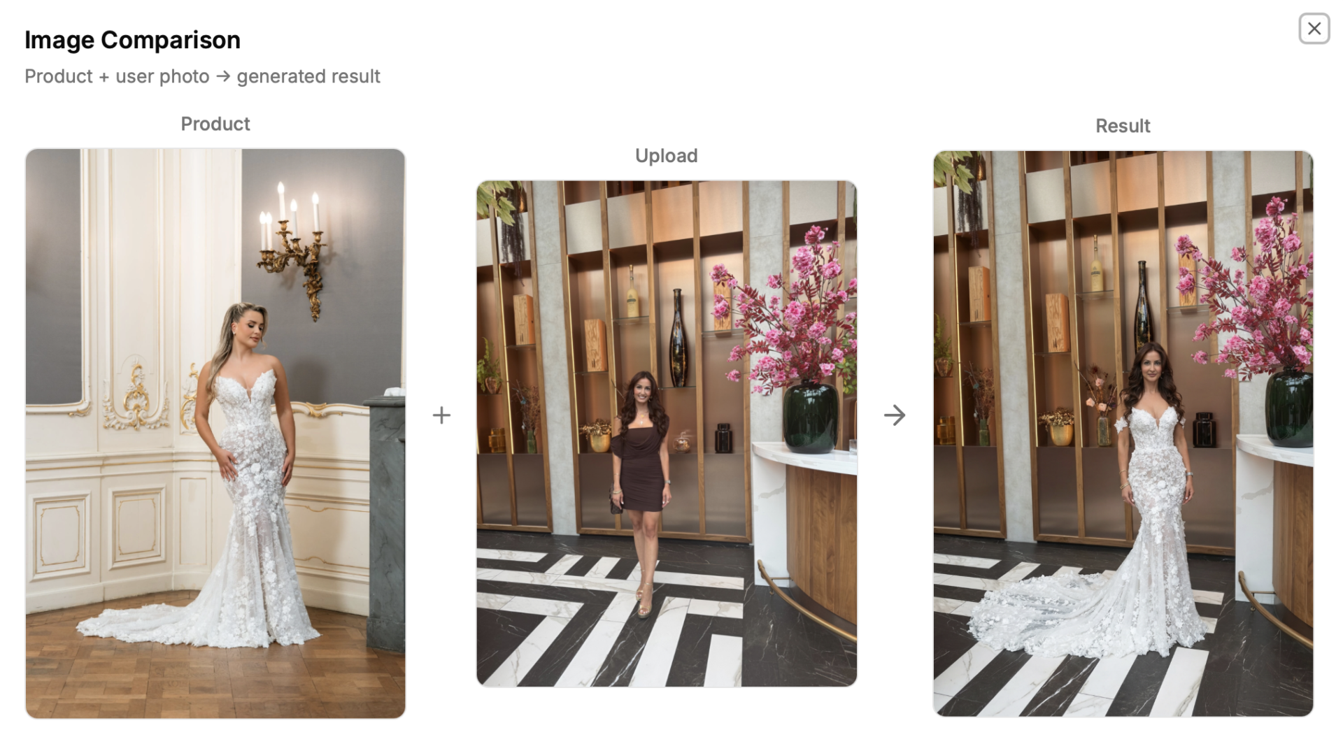 Ai Virtueel Passen Trouwjurk Voorbeeld Alberto Axu 2026