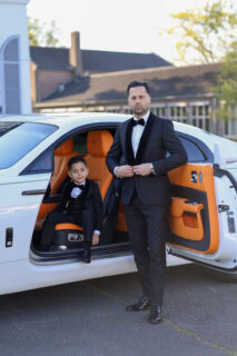 vader en zoon tuxedo zwart fluweel