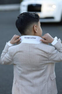Beige kinderpak zegna vader en zoon