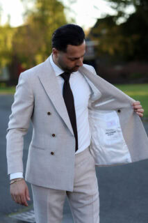 zegna trouwpak beige maatpak